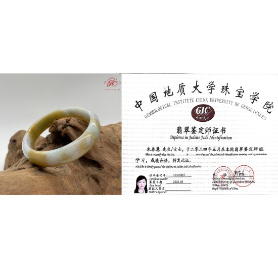 【肌容雪】天然緬甸A貨黃翡翠特色寬版手鐲 編號189 (鐲寬62.1mm #20號) 【肌容雪】天然緬甸A貨黃翡翠特色寬版手鐲 編號189 (鐲寬62.1mm #20號)