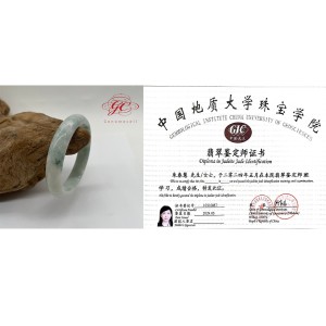【肌容雪】天然緬甸A貨飄花翡翠特色美鐲 編號195 (鐲寬58.1mm #19號)