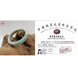 【肌容雪】天然緬甸翡翠手鐲A貨福祿壽喜特色美鐲 編號196(鐲寬56.4mm #18號) 