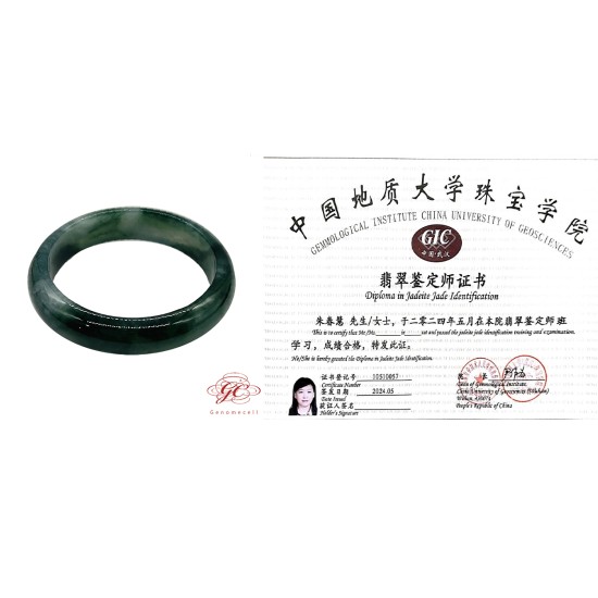 【肌容雪】緬甸天然A貨飄花翡翠手鐲 編號210(鐲寬56.4 mm #18號) 【肌容雪】緬甸天然A貨飄花翡翠手鐲 編號210(鐲寬56.4 mm #18號)