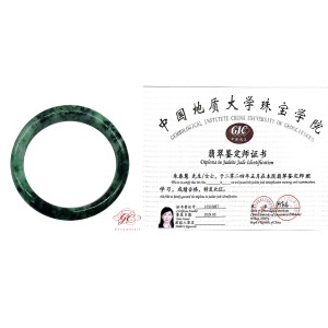 【肌容雪】天然緬甸A貨滿綠飄花翡翠手鐲 編號212 (鐲寬 58.3mm #19號)