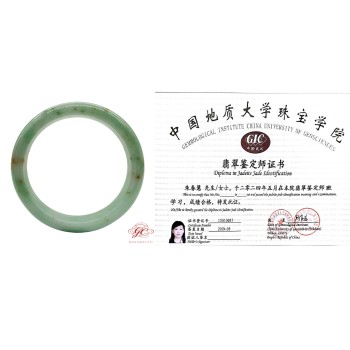 【肌容雪】天然緬甸A貨 滿綠撒金翡翠手鐲編號226(鐲寬57.9mm #19.5號)