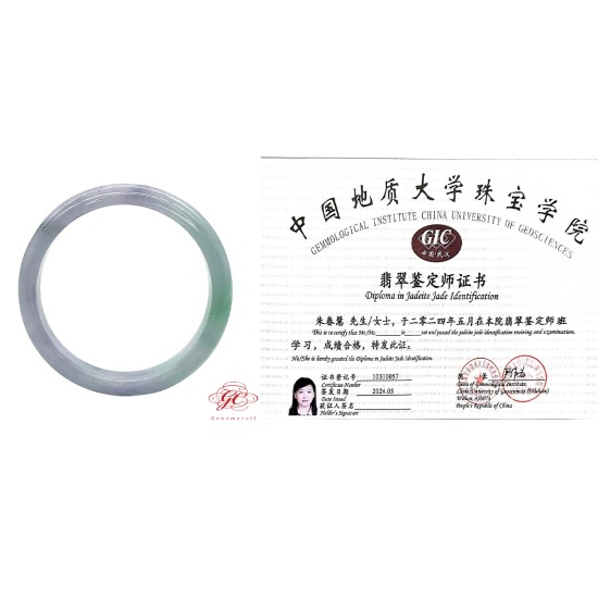 【肌容雪】天然緬甸翡翠手鐲A貨春帶彩美鐲 編號228(鐲寬60mm #19.5號)