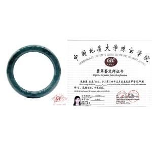 【肌容雪】天然緬甸A貨藍水翡翠圓條手鐲 編號229 (55.0mm #17.5號)