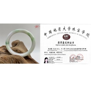【肌容雪】天然緬甸A貨白裡青貴妃翡翠手鐲 編號238  (鐲寬 57.2mm #18.5號 )