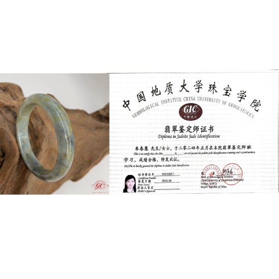 【肌容雪】天然緬甸A貨飄花撒金烏雞翡翠特色手鐲 編號31 (鐲寬 59.0mm #19號) 【肌容雪】天然緬甸A貨飄花撒金烏雞翡翠特色手鐲 編號31 (鐲寬 59.0mm #19號)