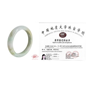 【肌容雪】天然緬甸A貨飄花翡翠特色手鐲 編號84 (鐲寬57.3mm  #18.5號)