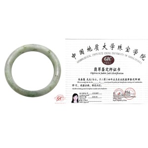 【肌容雪】天然緬甸翡翠飄花手鐲A貨-編號91 (鐲寬57.1mm #18.5號)