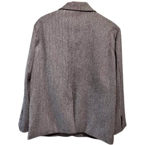 二手奢侈品Chanel香奈兒Uniform 系列深灰色人字紋西裝外套 (9.9新, 肩42胸58長83)-編號S150