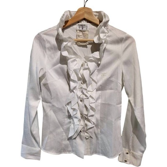 二手奢侈品Chanel香奈兒Boutique品牌女裝襯衫(9.9新, 肩37胸43長60)-編號S173