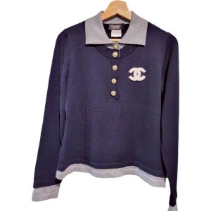 二手奢侈品Chanel香奈兒Uniform 針織上衣(9.9新, 肩38胸48長60)-編號S174