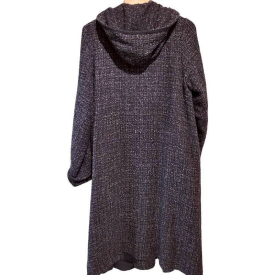 二手奢侈品LV路易威登長版連帽大衣 (9.8新, 肩38胸92長115)-編號S217