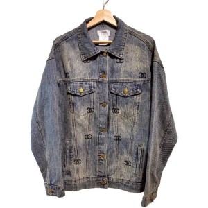 二手奢侈品Chanel香奈兒牛仔外套 (9.8新,肩56胸112長78)-編號S221