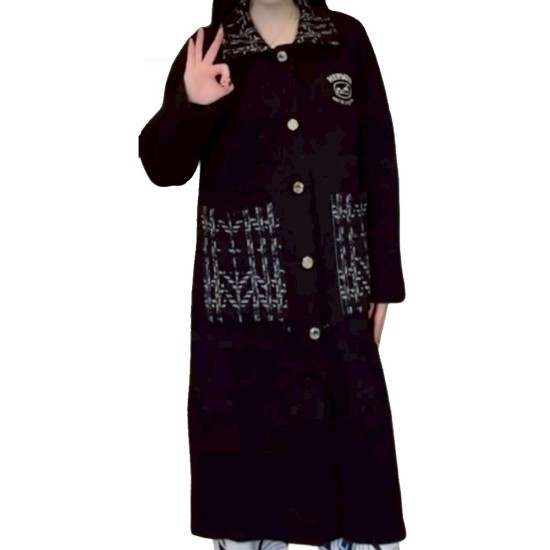 二手奢侈品Hermès 愛馬仕品牌黑色長款外套 (9.9新,肩42胸104長107)-編號S235
