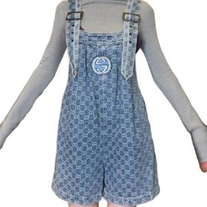 二手奢侈品古馳 Gucci Kids 丹寧連身裙  (9.9新,胸76臀94長79)-編號S248
