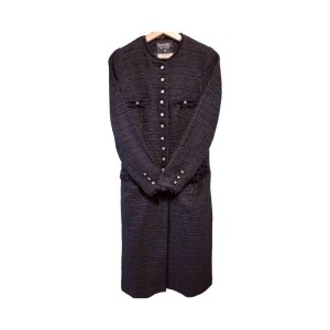 二手奢侈品Chanel香奈兒長袖針織連身裙  (9.9新,肩42胸84長115)-編號S249