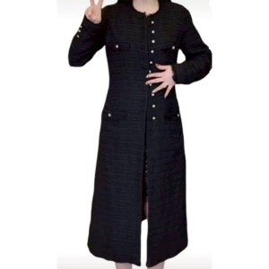 二手奢侈品Chanel香奈兒長袖針織連身裙  (9.9新,肩42胸84長115)-編號S249