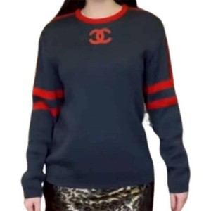 二手奢侈品Chanel 香奈兒經典雙C標誌針織毛衣 (9.8新,肩46胸100長61)-編號S259