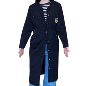 二手奢侈品Chanel香奈兒 Boutique 復古黑色羊毛連身裙長款外套 (9.9新,肩40胸92長103)-編號S267