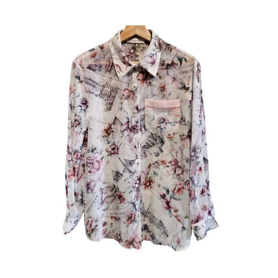 二手奢侈品迪奧 Christian Dior 和 Toile de Jouy 系列款長袖扣鈕襯衫 (9.9新,肩40胸100長78)-編號S306