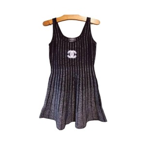 二手奢侈品Chanel 無袖連衣裙 (9.9新,肩38胸80長82)-編號S312