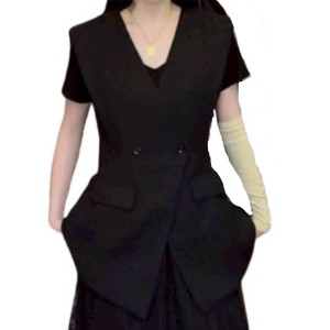二手奢侈品Christian Dior 迪奧黑色雙排扣無袖西裝背心 (9.9新,肩42胸90長75)-編號S314