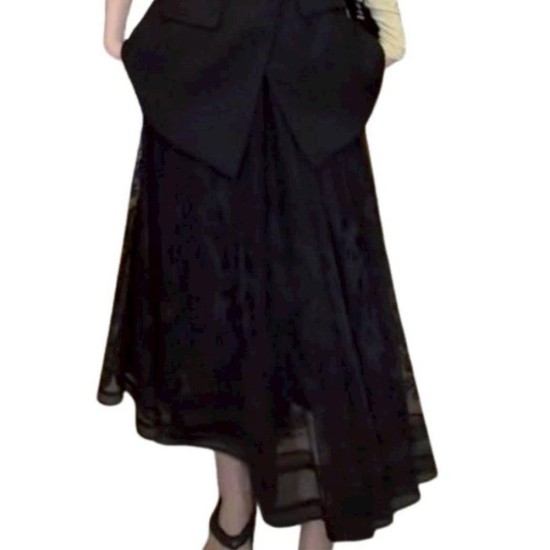 二手奢侈品Christian Dior 迪奧黑色蕾絲中長裙 (9.9新,腰66-80（有彈性）長83)-編號S315