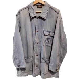 二手奢侈品芬迪FENDI 品牌標誌的復古牛仔夾克 (9.9新,肩51胸114長80)-編號S325