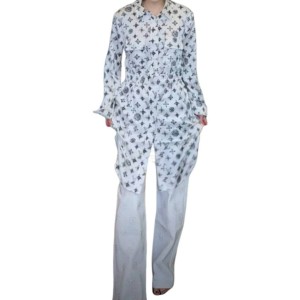 二手奢侈品路易威登Louis Vuitton 女款Monogram 印花襯衫裙 (9.9新,肩43胸90長94 棉質平紋布)-編號S329
