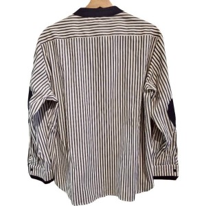 二手奢侈品Chanel香奈兒 古風條紋長袖襯衫 (9.9新,肩46胸120長75)-編號S341