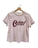 二手奢侈品賽琳CELINE French Tee 系列粉色經典短袖 (9.9新,肩40胸100長60)-編號S345
