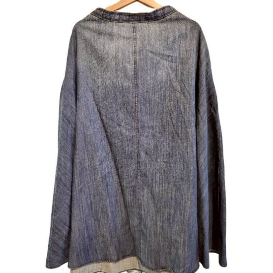 二手奢侈品迪奧Christian Dior 丹寧斗篷式中長裙 (9.9新,腰72臀140長94)-編號S352