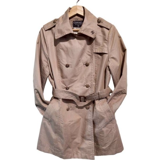 二手奢侈品香奈兒香奈兒CHANEL 經典雙排釦風衣外套 (9.9新,肩40胸104長88袖長62)-編號S362
