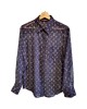 二手奢侈品路易威登Louis Vuitton Monogram深藍色透視感長袖襯衫 (9.9新,肩42胸104長72袖長60)-編號S375