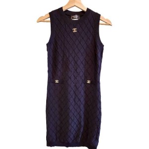 二手奢侈品香奈兒 Chanel黑色無袖連身裙 (9.9新,肩38胸80長87（有彈性）)-編號S378