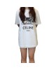 二手奢侈品賽琳CELINE 復古馬車印花白色短袖 T 恤 (9.9新,肩50胸120長76)-編號S421