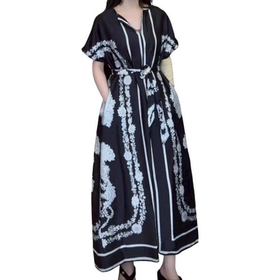 二手奢侈品Hermès愛馬仕 經典真絲連身裙 BUYMA (9.9新 肩42胸60長128 ) 編號S429