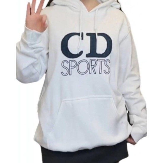 【二手精品9.9新】 Christian Dior（迪奧） 復古運動風連帽衫(落肩50胸54長70袖長64)編號S527