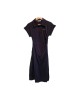 【二手精品9.9新】 PRADA（普拉達） 不規則抓褶設計短袖 Polo 連身裙(肩38胸40長119)編號S534