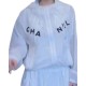 【二手精品9.9新】 Chanel（香奈兒）白色網紗連帽防風外套(肩42胸60長56袖長60)編號S537