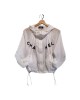 【二手精品9.9新】 Chanel（香奈兒）白色網紗連帽防風外套(肩42胸60長56袖長60)編號S537