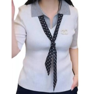 【二手精品9.9新】 CHANEL（香奈兒） Uniform 短袖針織 Polo 上衣(肩42胸40長56(有彈性))編號S539