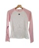 【二手精品9.9新】 CHANEL（香奈兒）粉白雙色拼接螺紋長袖 T 恤(肩38胸42長57袖長59(彈性))編號S542