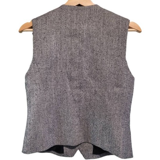 【二手精品9.9新】 CHANEL（香奈兒）經典粗呢（Tweed）馬甲背心套裝(肩38胸44長57)編號S543