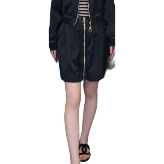 【二手精品9.9新】 路易威登 (Louis Vuitton) 皮革嵌飾迷你半截裙(腰35臀54長42)編號S546