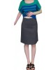 【二手精品9.9新】 Miu Miu 灰色雪特蘭羊毛窄裙(腰34臀44長54)編號S552