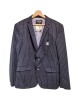 【二手精品9.9新】 香奈兒（Chanel）Boutique古著（Vintage）海軍藍白細直條紋西裝外套(肩45胸48長74袖長63)編號S557