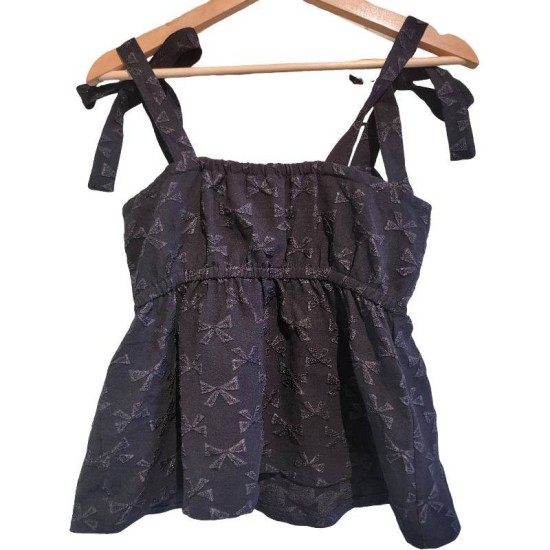 【二手精品9.9新】 香奈兒（Chanel）蝴蝶結提花吊帶背心(肩32胸40長54)編號S561