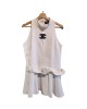 【二手精品9.9新】 Chanel（香奈兒）風格白色削肩無袖迷你連身裙(肩38胸46長80)編號S562