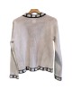 【二手精品9.9新】 Chanel（香奈兒）Uniform雙色針織開襟衫（Cardigan）(肩49胸46長58袖長60)編號S563